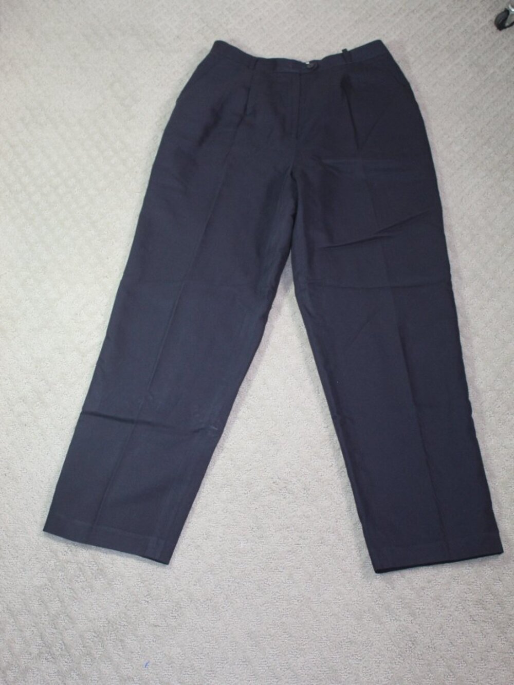 Talbots Size 10 Navy Blue Fully Lined Pleated Front Dress Pants